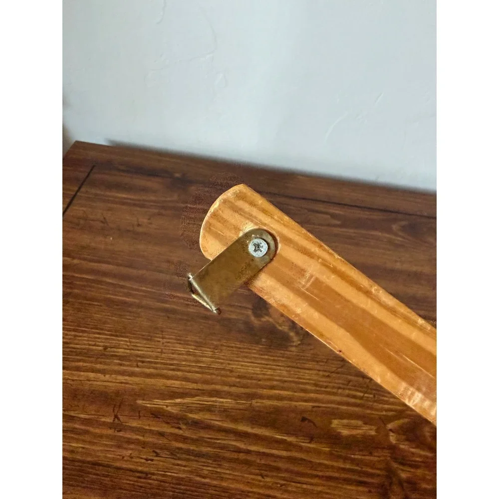 Vintage Wooden 3 Peg Wall Mount Coat Hat Rack Natural Wood Shaker Style 17.5